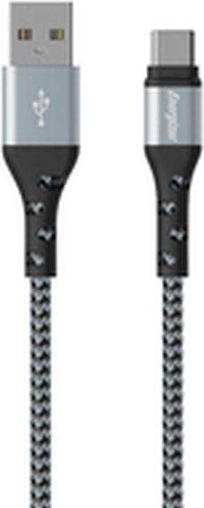 Energizer Metalen / gevlochten nylon kabel - USB-C - 2 m, zwart (2 m)