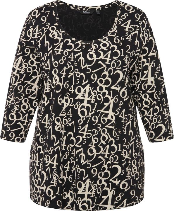 Actual product image Ulla Popken Number Print 3/4 Sleeve Tee (50, 52)
