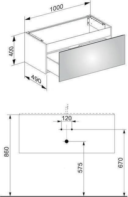 Produktbild Keuco Waschtischunterbau X-LINE 1000x400x490mm anthrazit