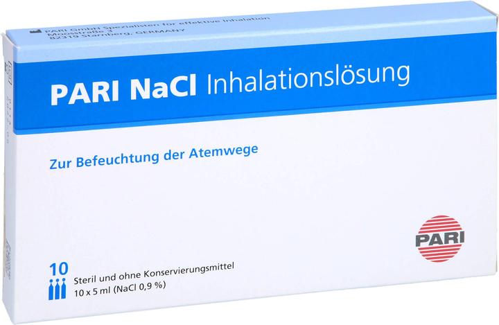 Actual product image PARI NaCl Inhalation solution for humidification of the respiratory tract, 10 pcs. Ampoules