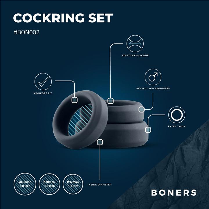 Actual product image Boners Wide Cockring Set (4 cm)