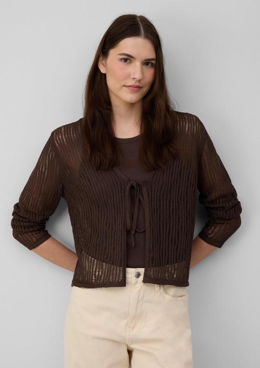 Image du produit S.Oliver Strickjacke Luftiger Cardigan aus Leinenmix mit Ajourmuster (42)