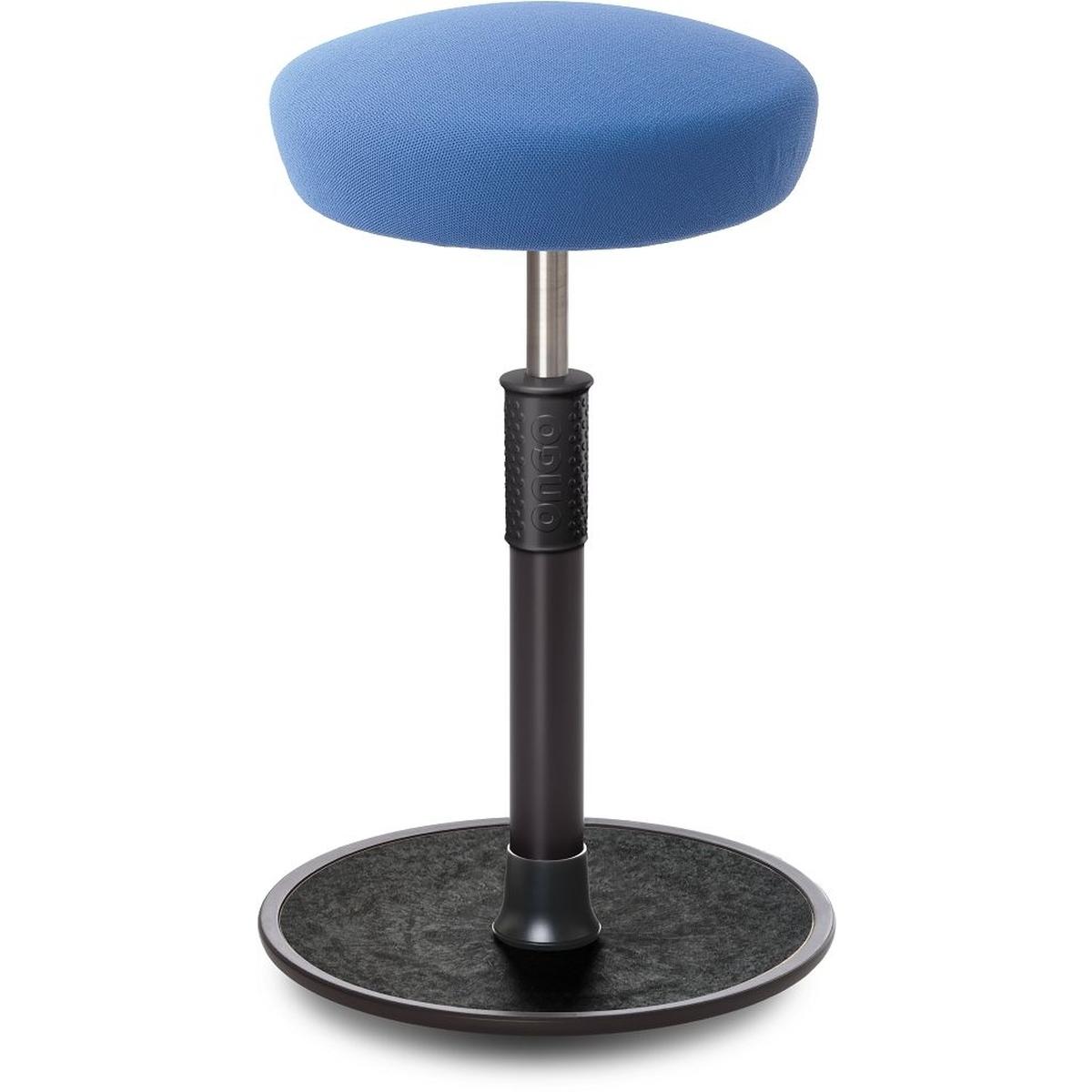 Ongo, Bürostuhl, Sitz- Stehhocker Free Tall Hutsitz Gestrick Hellblau schwarz /schwarz