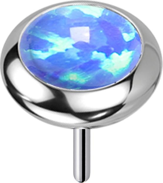 Image du produit Star Piercing Threadless argent disque arrondi opale bleu (sans laiton, Titane G23)
