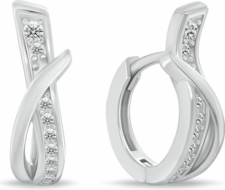 Image du produit Brilio Silver - Boucles d'oreilles élégantes en argent avec zircons EA213W