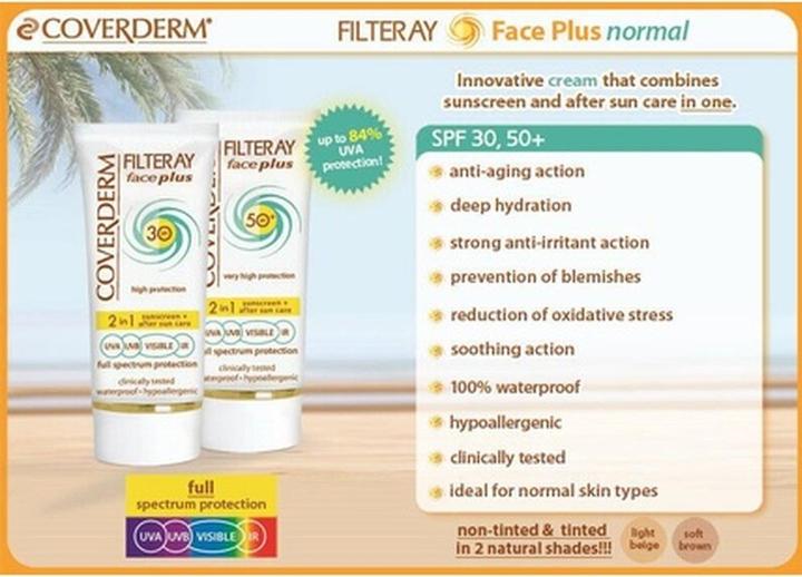 Actual product image Coverderm Filteray Face Plus SPF30 Face Sunscreen for Normal Skin 50ml (Sun cream face, SPF 30, 50 ml)
