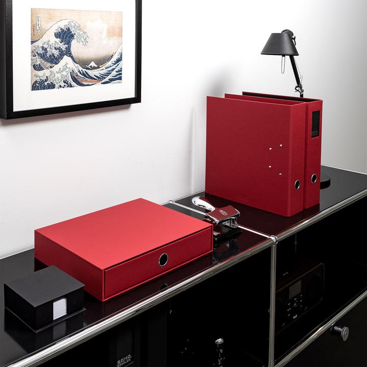 Actual product image Magni 1524452360 - S.O.H.O. Drawer box for DIN A4, with grip hole, red, 343 x 250 x 65 mm, 1 pc. (A4)