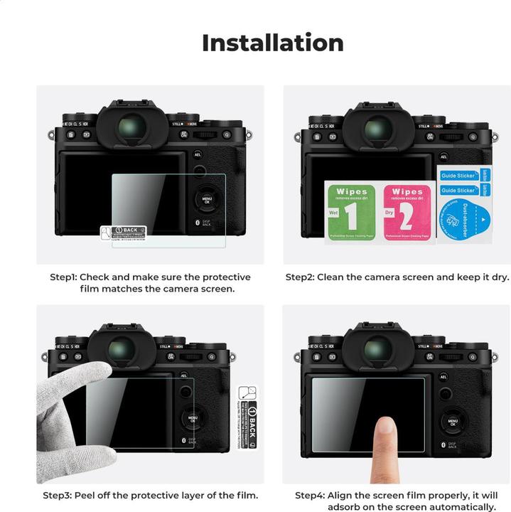 K&F Concept Camera Screen Protector*3, with Hot Shoe Level*3, for Fujifilm X-T5