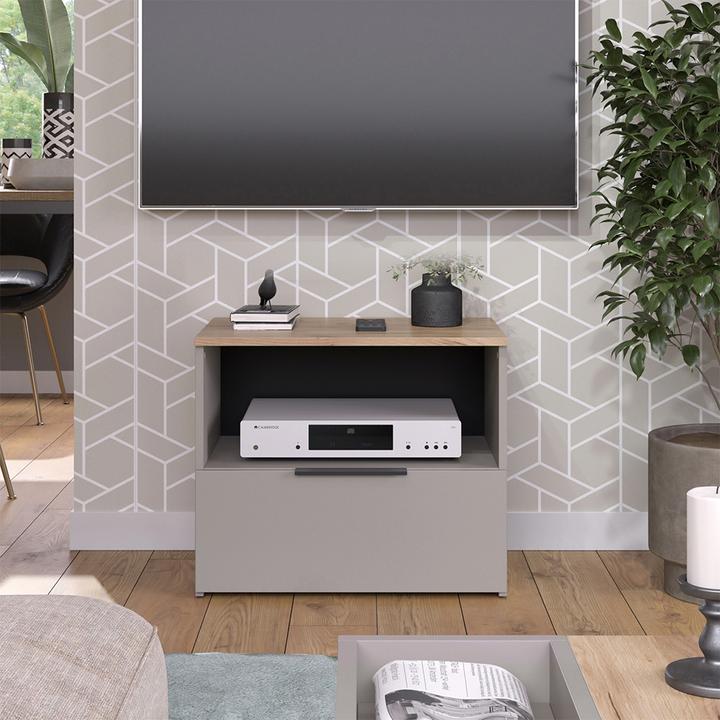 Actual product image Vicco Lowboard Wido, Greige/Sonoma, 60 x 50 cm mit Schublade