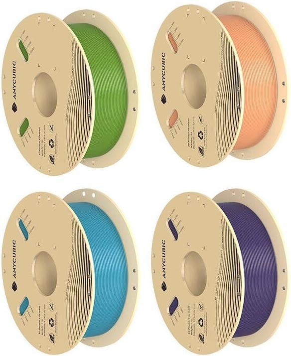 Produktbild Anycubic PLA Filament Set (PLA, 1.75 mm, 1000 g, Grün, Orange, Violett, Türkis)