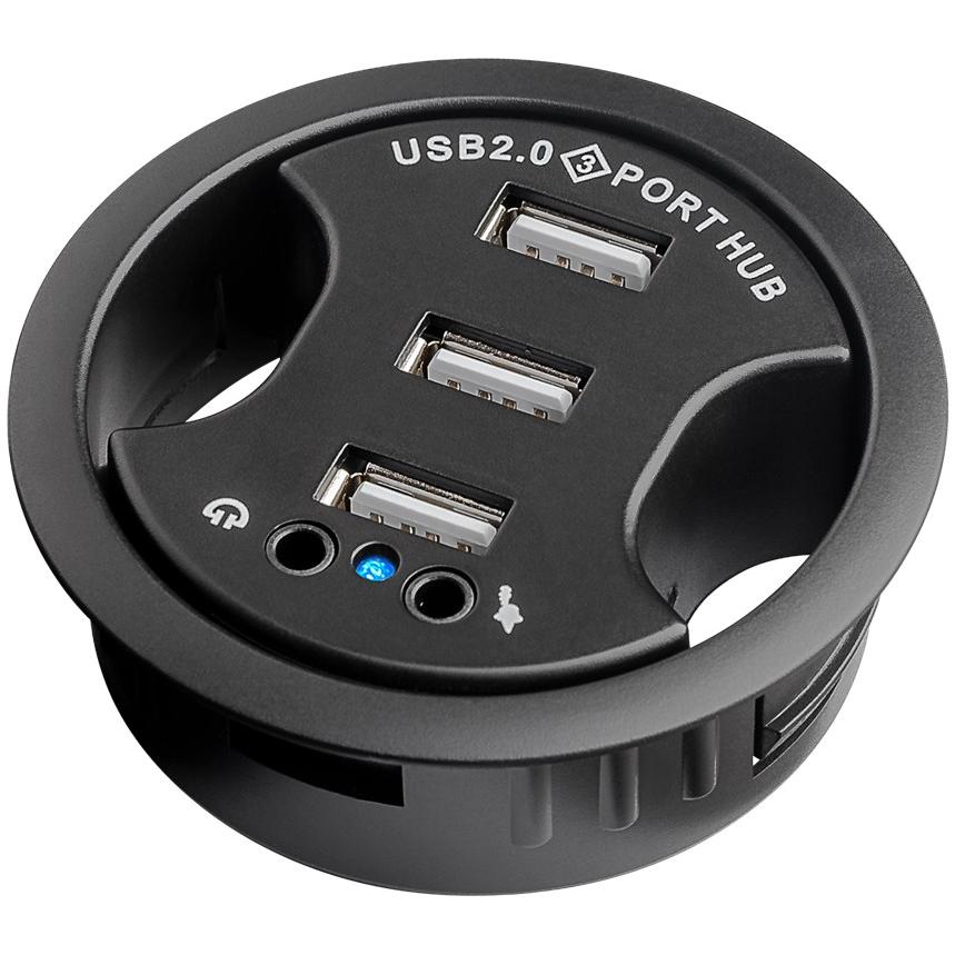Thumbnail - MicroConnect USB 2.0 Hub (USB-A, 5 Ports), Dockingstation + USB Hub, Schwarz