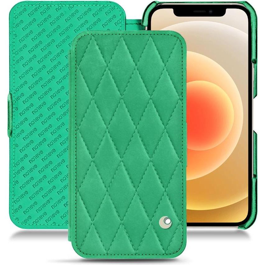 Thumbnail - Noreve Lederschutzhülle horizontal (Apple iPhone 12 mini), Smartphone Hülle, Grün