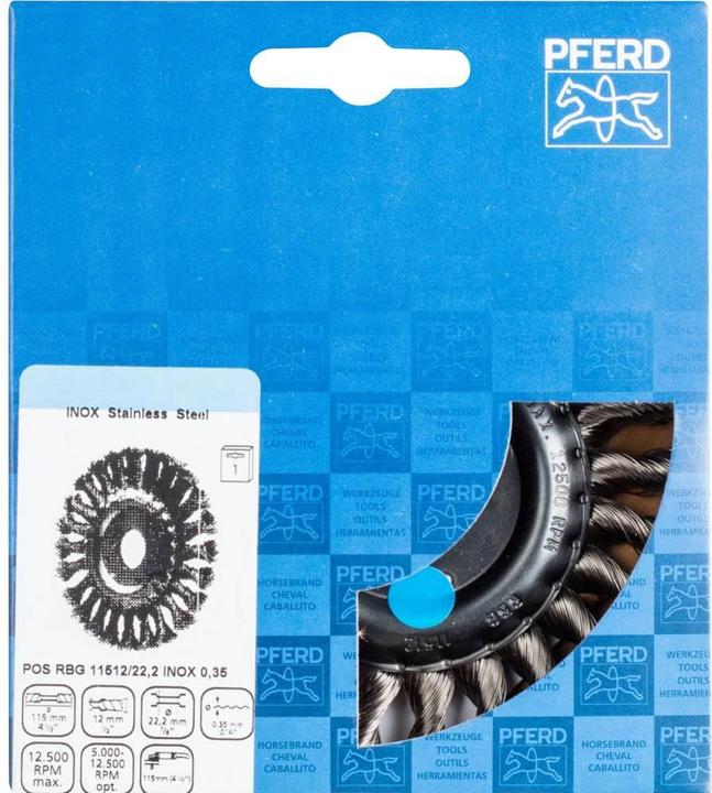 Produktbild Pferd Rundbürste gezopft POS RBG 2 INOX 035