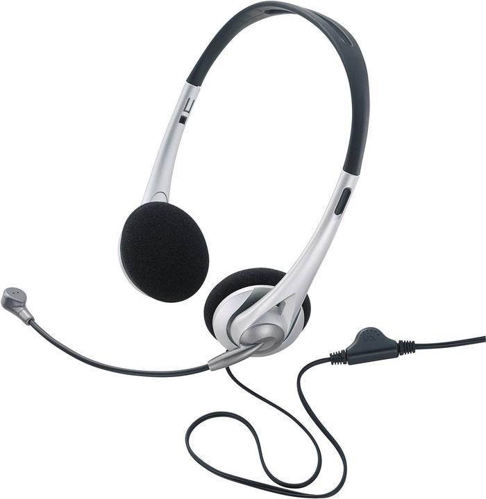 Actual product image Renkforce Computer On Ear Headset wired Stereo Black, Silver Loudest (Cable)