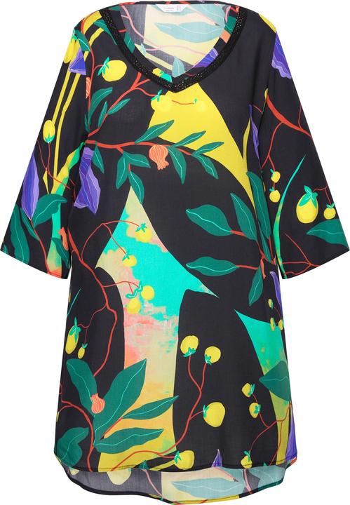 Actual product image Miamoda A-line tunic with leaf print and loose 3/4 sleeves (46)