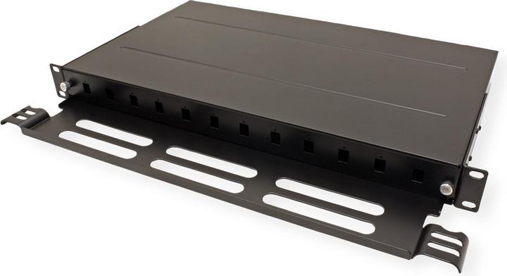 Produktbild Roline 48,30cm (19")-LWL-Gehäuse leer, 1 HE, 12x SC-Simplex oder LC-Duplex, schwarz
