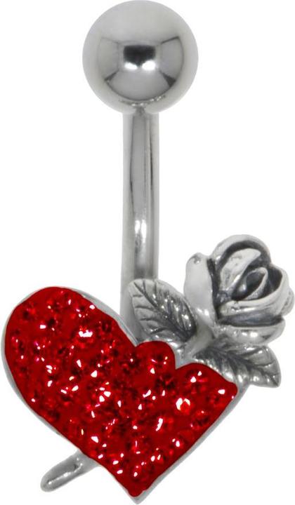 Actual product image Bijouteria Bellypiercing (Surgical steel 316L, Crystal, Silver 925)