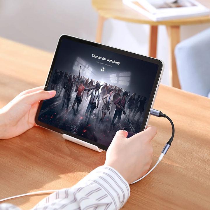 Image du produit Ugreen AV161 adaptateur pour casque mini jack 3.5 mm (femelle) / USB-C (mâle) 10 cm - gris (Jack 3.5mm, USB Type C)