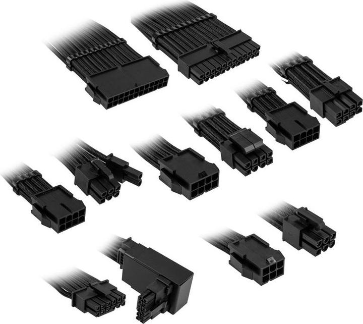 Immagine prodotto Kolink Kit di prolunghe per cavi intrecciati Core Pro 12V-2x6 Tipo 2 - Nero Jet (0.60 m)
