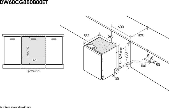 Produktbild Samsung DW60CG880B00 Unterputz-Geschirrspüler