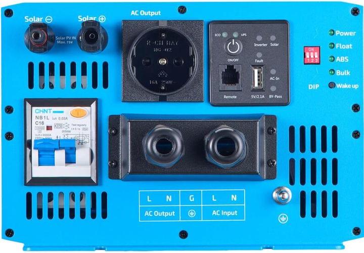 Actual product image Ective SSI 15 PRO 1500W/12V 4in1 sine wave inverter with mains priority circuit, charger & MPPT charge