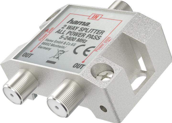 Produktbild Hama SAT-Verteiler, 2-fach, voll geschirmt (5 dB, Verteiler und Abzweiger)