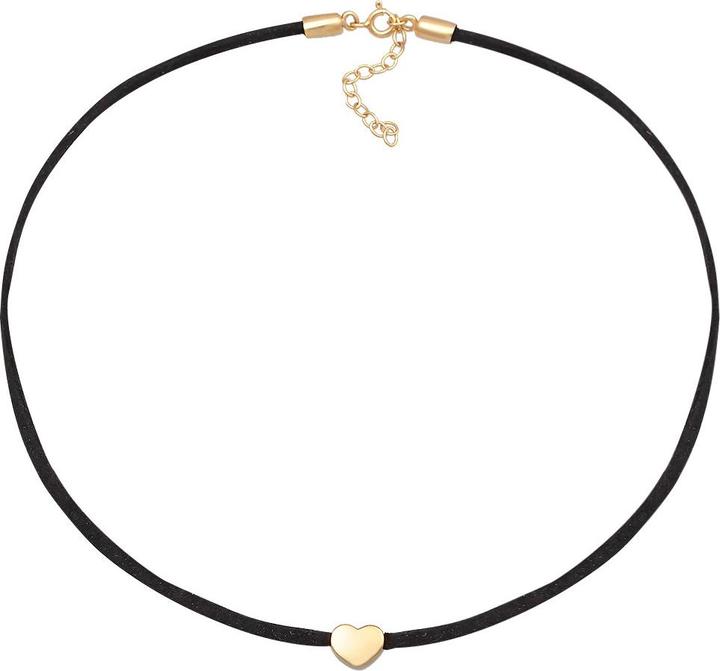 Produktbild Elli Halskette Choker Herz Satinband 925 Silber (925er Sterling Silber, Kunstleder, No Stein)