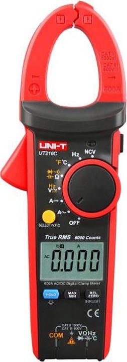 Actual product image Uni-T UT 216C - Current clamp digital AC/DC up to 600 A (CAT III 600V, CAT III 1000V)