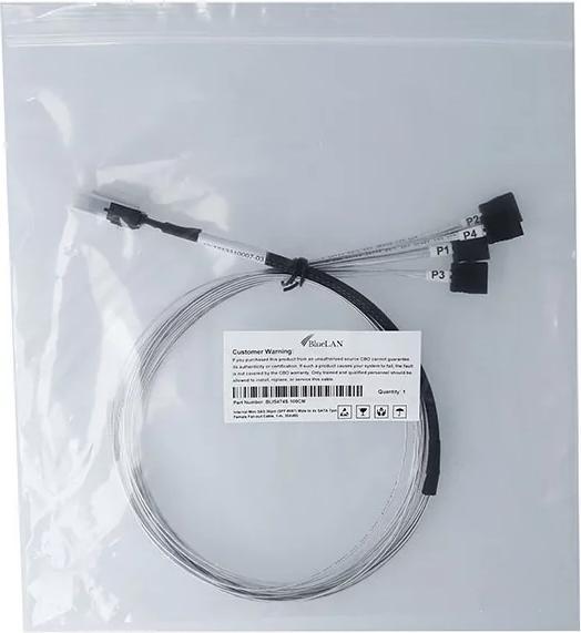 Actual product image BlueLAN internal MiniSAS Hybrid cable SFF-8087/4x SATA 50cm (50 cm, SATA)