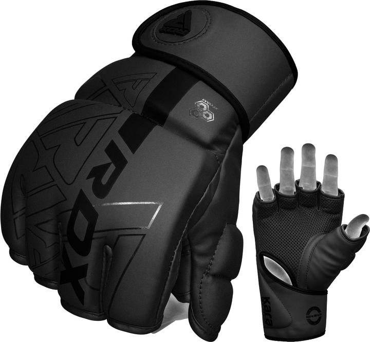 Actual product image Rdx Grappling Gloves F6 Matte Black-L (L)