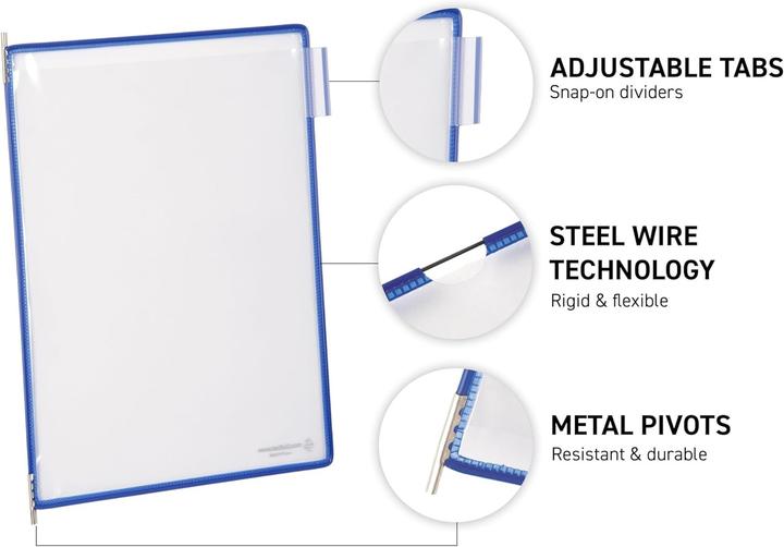 Image du produit Tarifold Support mural pour tableaux blancs 414609 DIN A4 magnétique gris