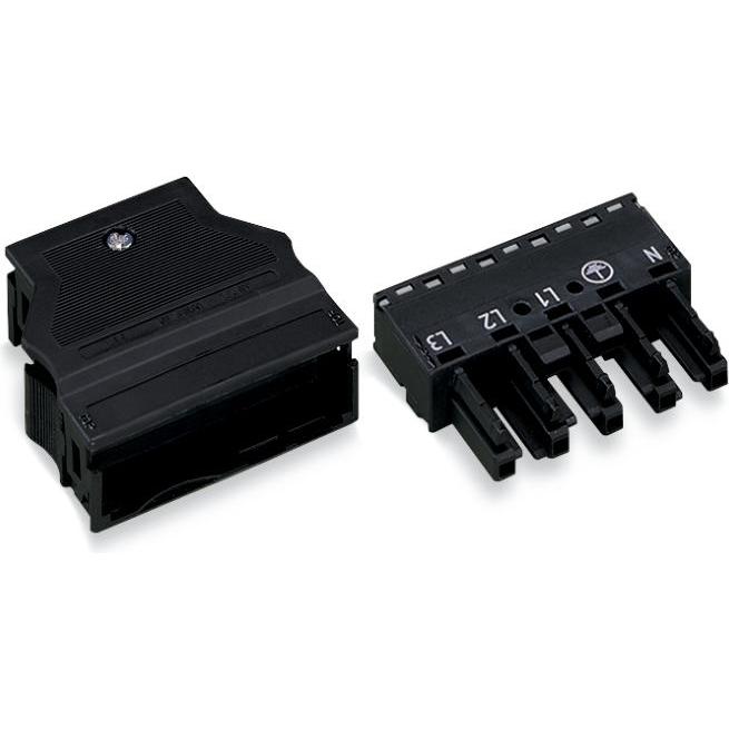 25x Wago Netz-Steckverbinder WINSTA MID, Elektronikkabel + Stecker, Schwarz