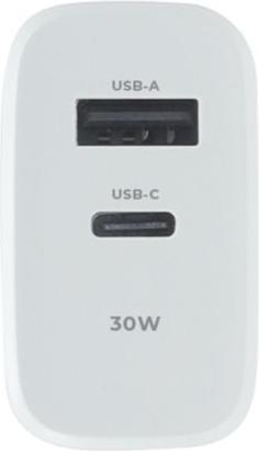 Produktbild Maxlife MXTC-10-30AC PD QC Ladegerät 1x USB-C 1x USB 30W weiss (30 W, 2 Ports)