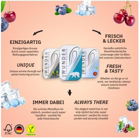 Produktbild Wunder Zahnstocher Zahnstocher Frische-Pack für den Frischekick (100 x)