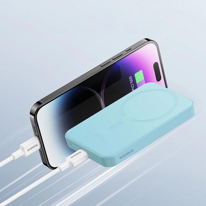 Produktbild Baseus Mini-Powerbank 5000 mAh 20 W + USB-C-Kabel (20 V/3 A) – blau (5000 mAh, 20 W, 19.25 Wh)