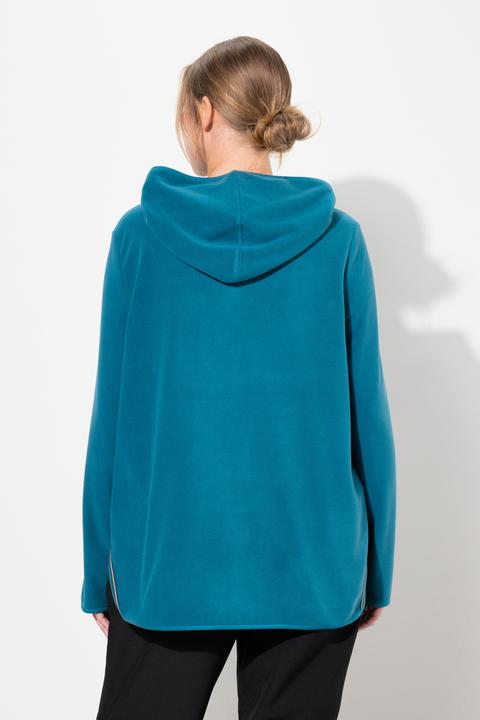Produktbild Ulla Popken Fleece-Troyer, kurz, Oversized, Kapuze, Langarm, recycelt (62)