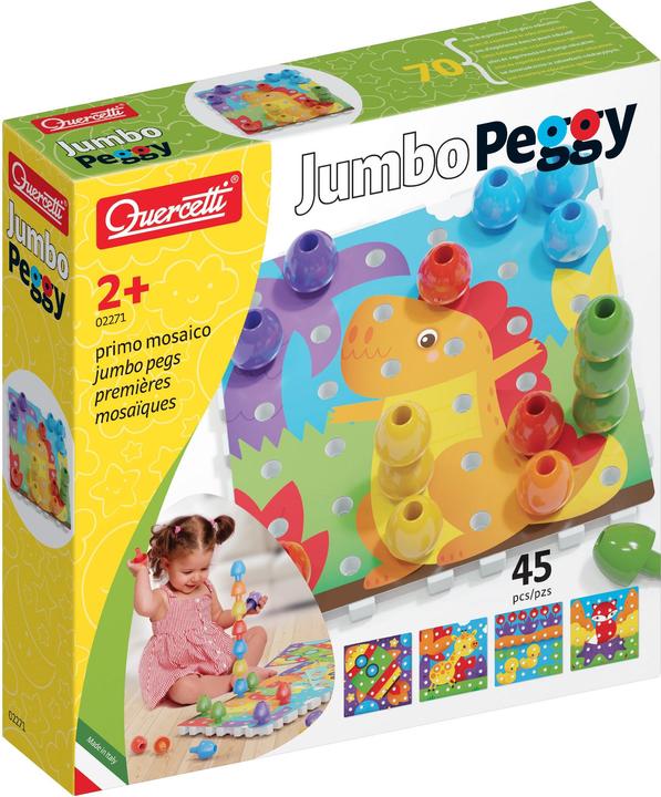 Actual product image Quercetti Peg Mosaic Jumbo Peggy (45 pcs) (45 pieces)