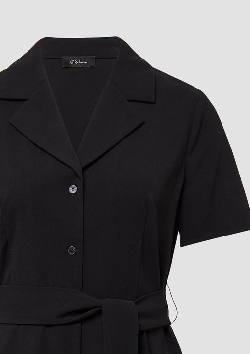 Actual product image S.Oliver Kleid Tailliertes Maxikleid aus Crêpe mit Reverskragen und Bindegürtel (36)