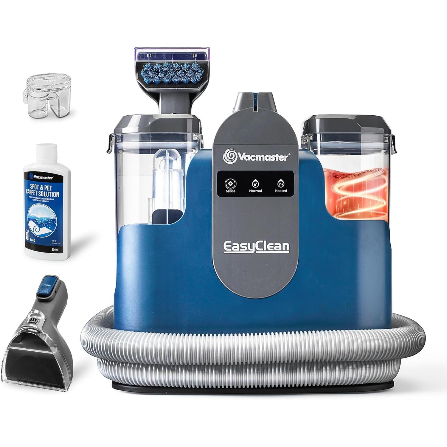 Vacmaster Aspirapolvere a vapore riscaldato per tappeti e tessuti con doppio serbatoio, Detergente per tappezzeria + Detergente per tappeti
