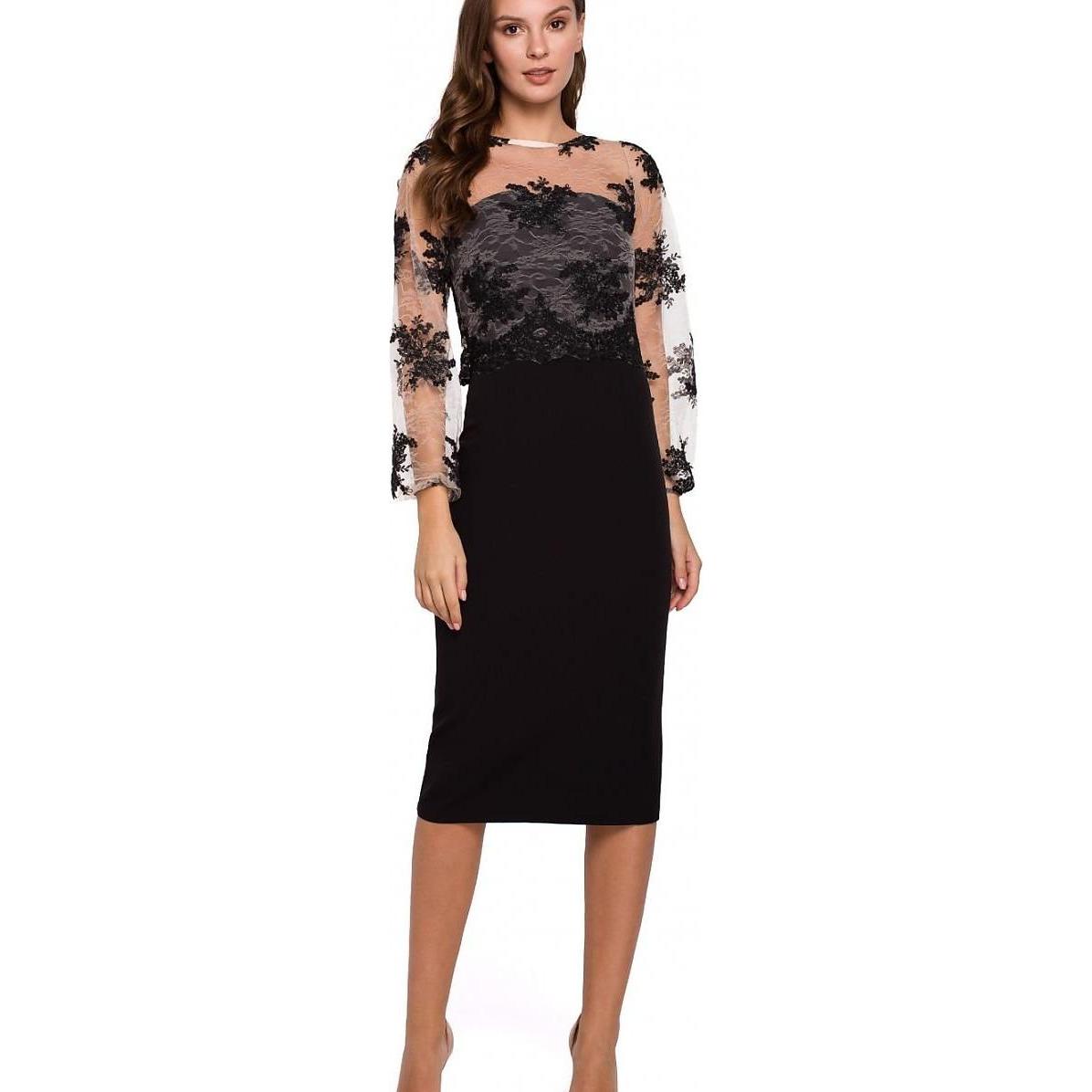 Makover, Damen, Kleider, Cocktailkleid, Schwarz, (XXL)