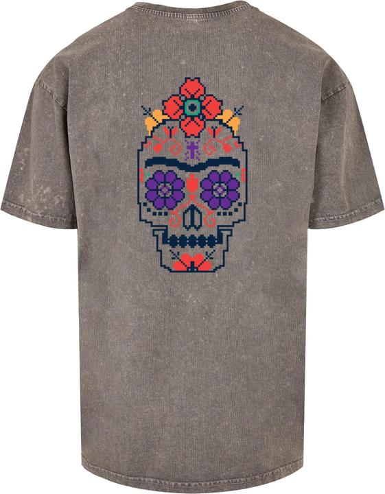 Produktbild Merchcode Frida Kahlo - Pixels viva la vida Acid Washed Heavy Oversize Tee - 118139 (M)
