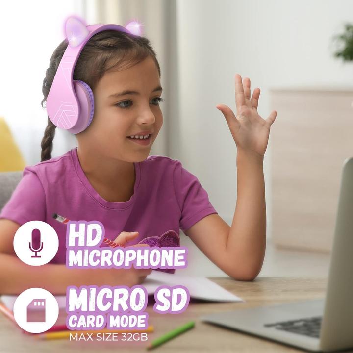 Produktbild PowerLocus P2 Kids Cat Ears Bluetooth-Kinderkopfhörer purple