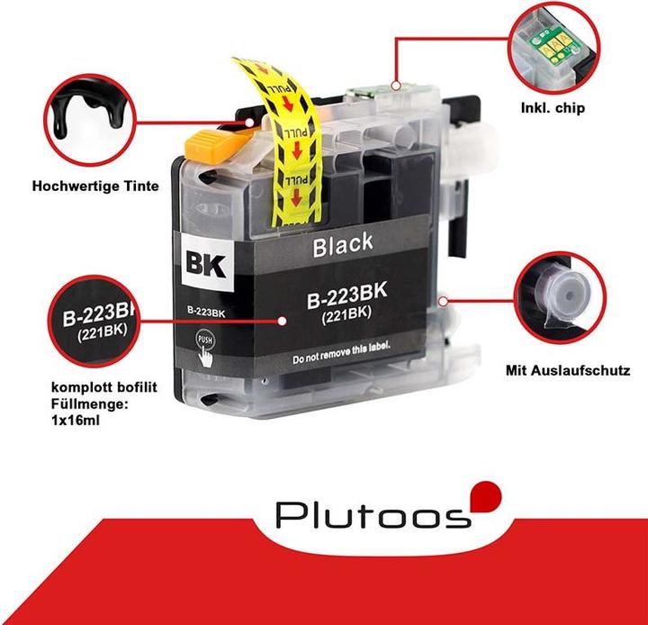 Produktbild Plutoos Brother LC-422XL Patrone XXL kompatibel, Black (LC422XLBK)