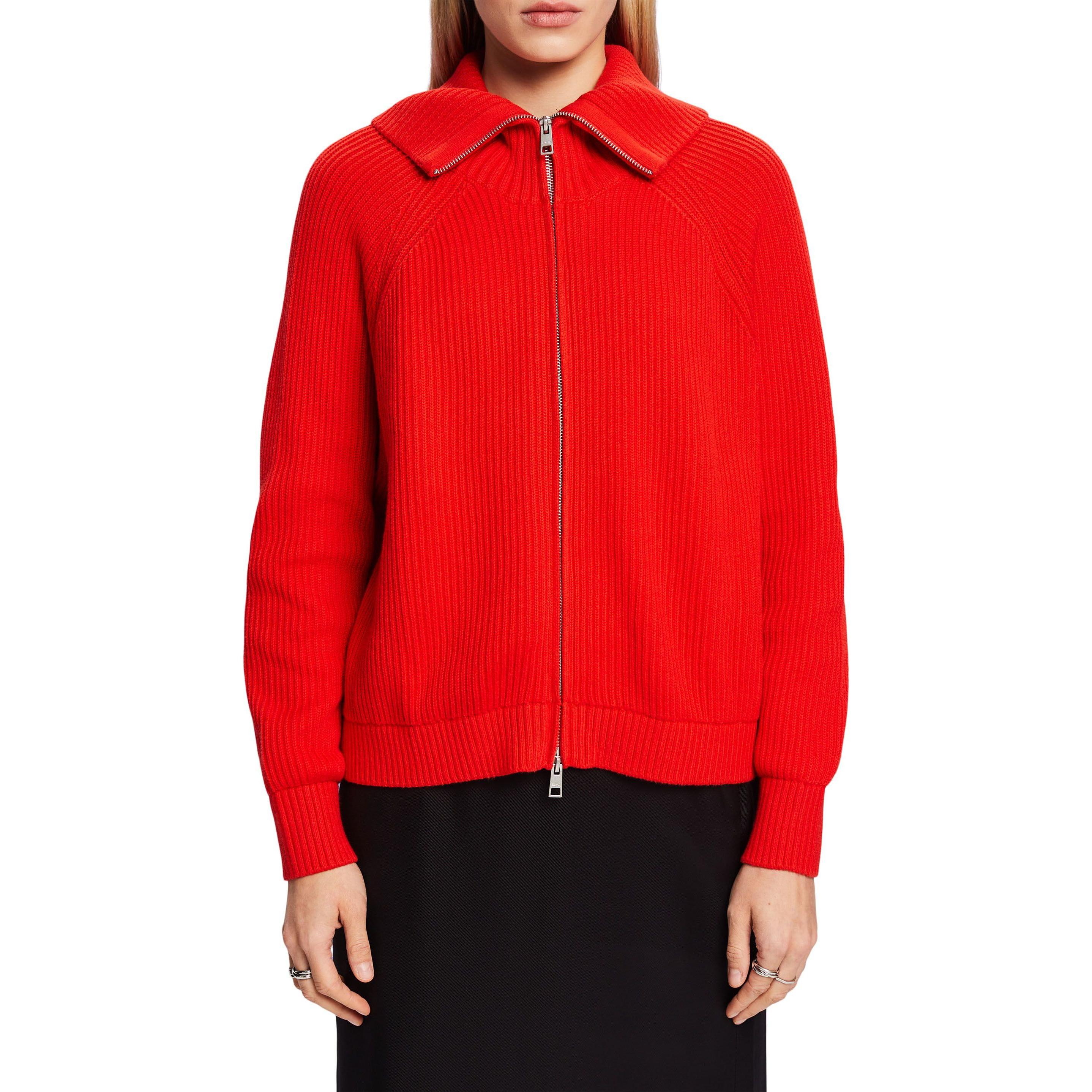 Thumbnail - Esprit, Damen, Pullover, strickjacke, damen troyer, Rot, (XXS)