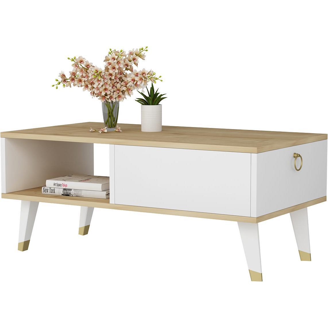 Kalune Design, Couchtisch + Beistelltisch, Sean (90 x 45 x 42.4 cm)