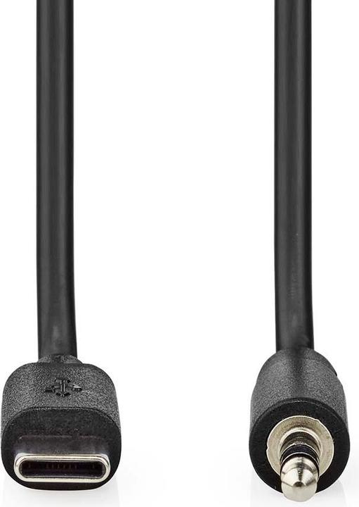 Produktbild Nedis USB-C™ Adapter | USB 2.0 | USB-C™ Stecker | 3.5 mm Stecker | 1.00 m | Rund | Vernickelt | Schw (1 m, 3.5mm Klinke (AUX))