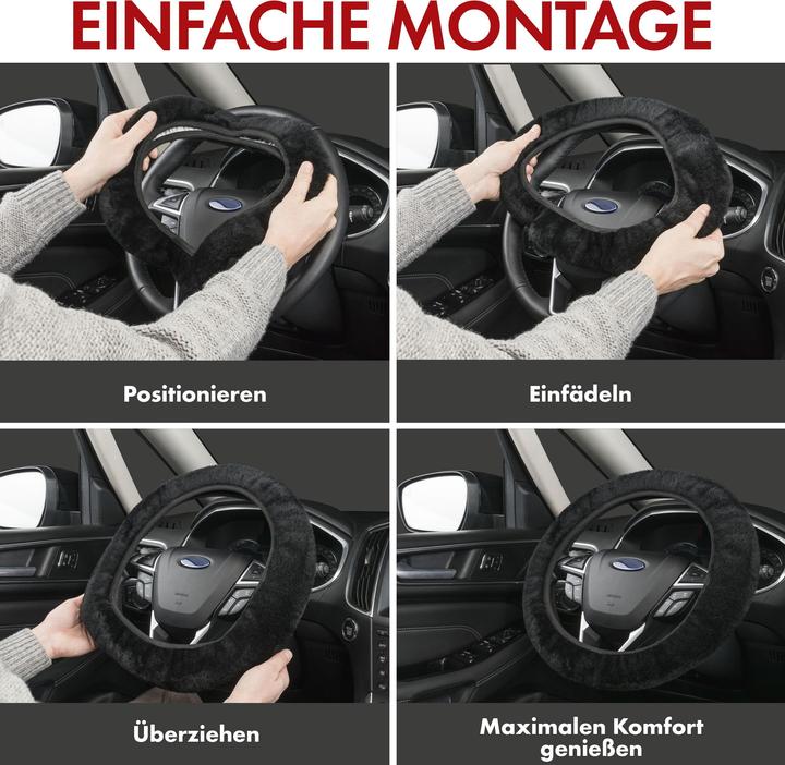 Actual product image Walser Lambskin steering wheel cover car, steering wheel cover, steering wheel protector genuine lambskin