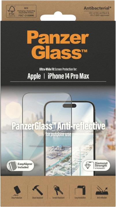 Produktbild PanzerGlass Ultra Wide Fit Anti Reflective (1 Stück, Apple iPhone 14 Pro Max)