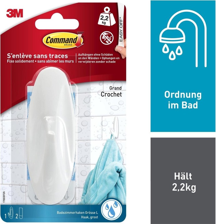 Produktbild Command Haken Badezimmer L