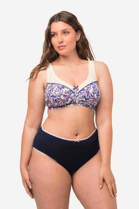 Immagine prodotto Ulla Popken Slip midi in confezione da cinque con orli colorati (60, Confezione da 5 pezzi)